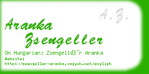 aranka zsengeller business card